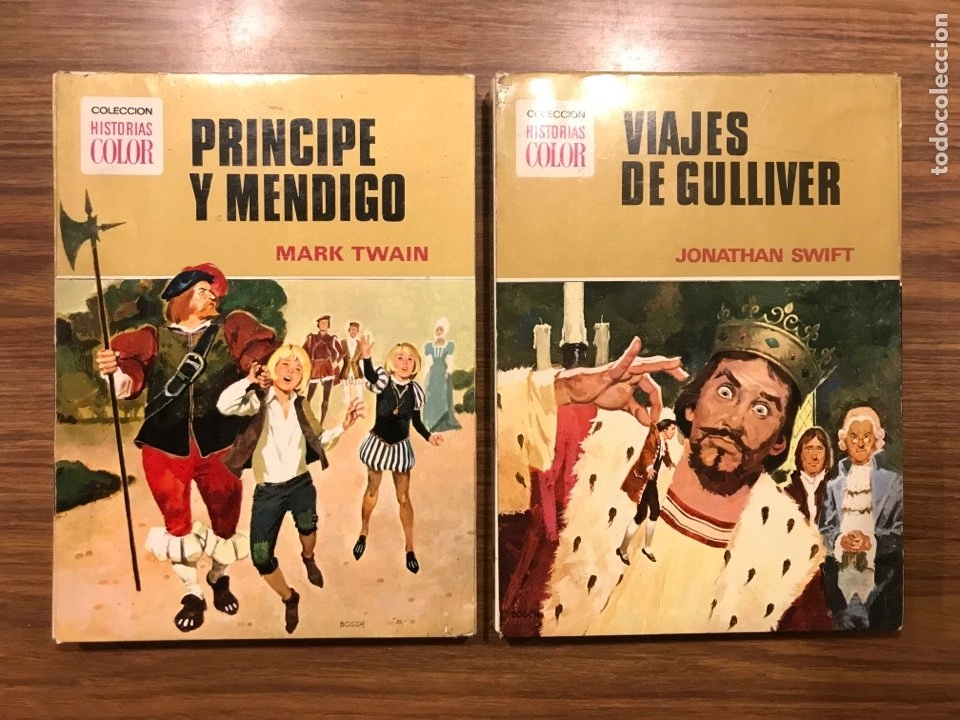Colección historias color. Clásicos juveniles. Viajes De Gulliver – Principe y mendigo. Bruguera  1972